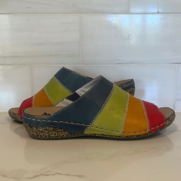 Rieker Shoes - Rieker Leather Wedge Slides size 38